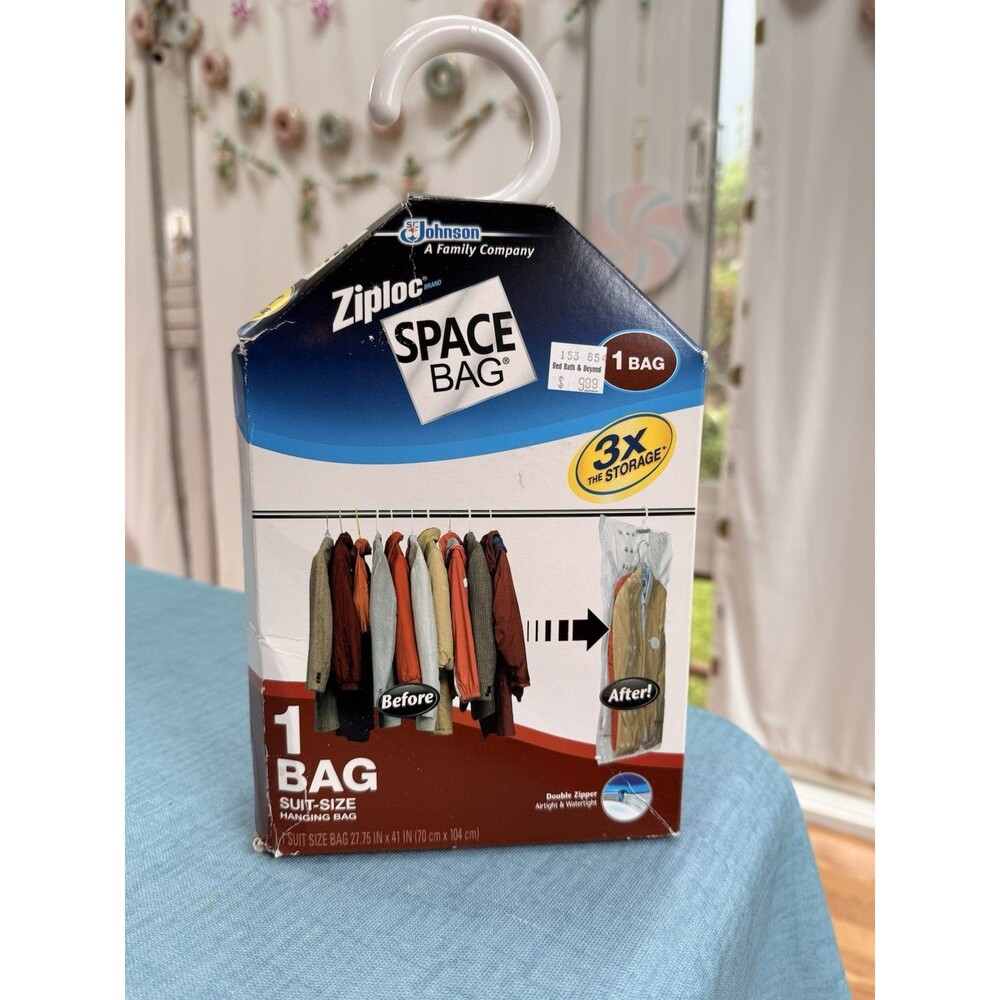 Vacuum Seal Hanging Space Bag - 1 Suit-Size Hanging Bag NEW 27.75” X 41”